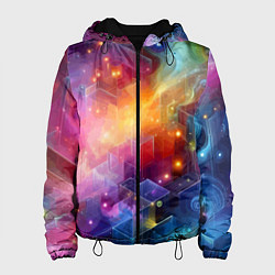 Женская куртка Геометрический неоновый космос - нейросеть