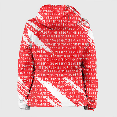 Женская куртка Руны на красно-белом рваном фоне / 3D-Черный – фото 2