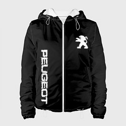 Куртка с капюшоном женская Peugeot logo white, цвет: 3D-белый