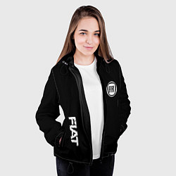 Куртка с капюшоном женская FIAT logo white auto, цвет: 3D-черный — фото 2
