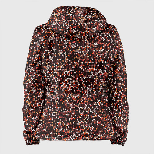 Женская куртка Тёмный красный паттерн мелкая мозаика / 3D-Черный – фото 2