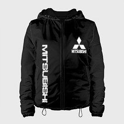 Куртка с капюшоном женская Mitsubishi logo white auto, цвет: 3D-черный