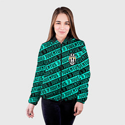 Куртка с капюшоном женская Juventus pattern logo steel, цвет: 3D-черный — фото 2