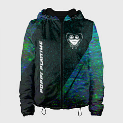 Куртка с капюшоном женская Poppy Playtime glitch blue, цвет: 3D-черный