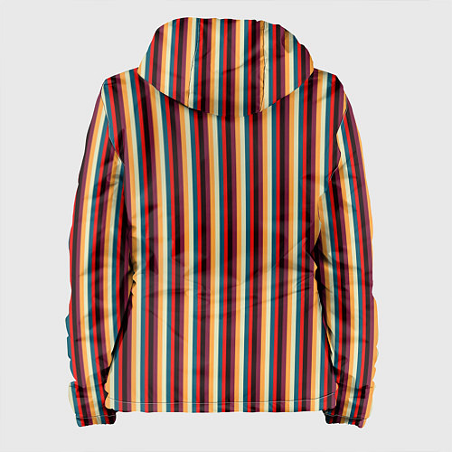 Женская куртка Жёлтый красный и бирюзовый в сочетании полосы / 3D-Черный – фото 2