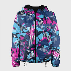 Женская куртка Яркий абстрактный узор для спорта