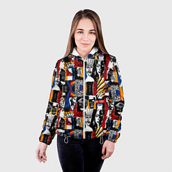 Куртка с капюшоном женская Лица и узоры, цвет: 3D-белый — фото 2