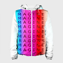 Куртка с капюшоном женская Imagine Dragons neon rock, цвет: 3D-белый