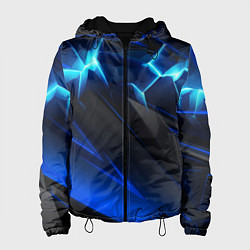 Женская куртка Абстракция синяя из градиента и линий