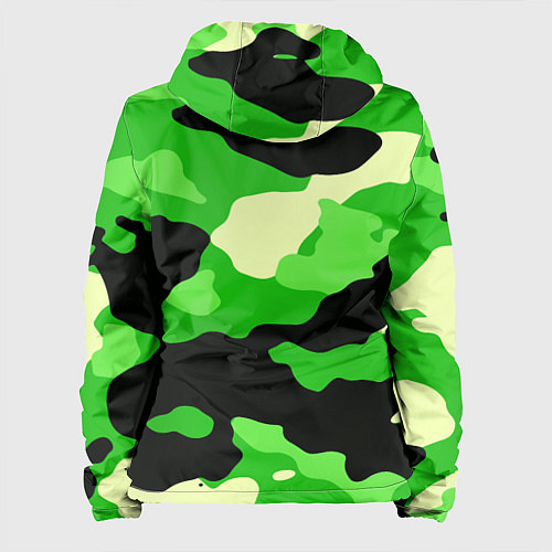 Женская куртка Зелёный камуфляж текстура / 3D-Белый – фото 2