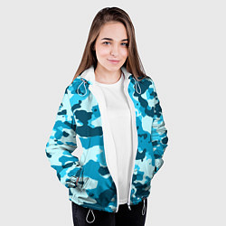 Куртка с капюшоном женская Военная текстура камуфляжа, цвет: 3D-белый — фото 2