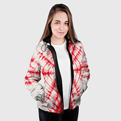 Куртка с капюшоном женская Тай-дай бело-красный, цвет: 3D-черный — фото 2