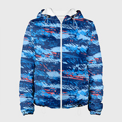 Куртка с капюшоном женская Яркий абстрактный рисунок для спорта, цвет: 3D-белый