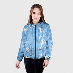 Куртка с капюшоном женская Абстракция волн прибоя, цвет: 3D-черный — фото 2