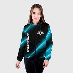 Куртка с капюшоном женская Warframe неоновые лампы, цвет: 3D-черный — фото 2