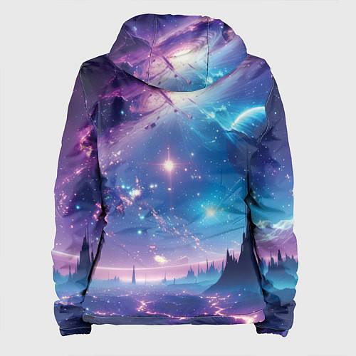 Женская куртка Звездный город в космосе / 3D-Белый – фото 2