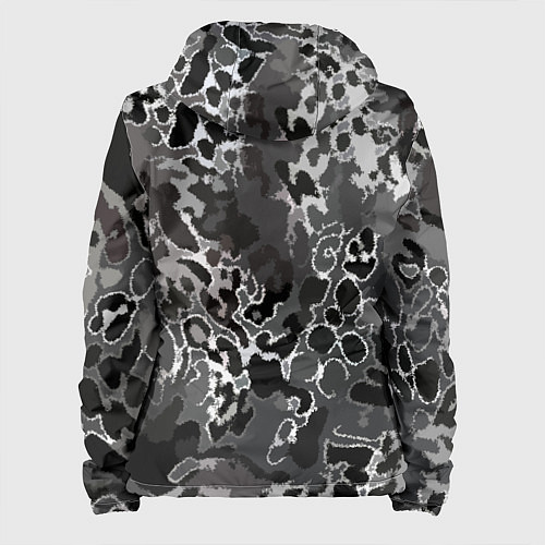 Женская куртка Чёрно-серый абстракция / 3D-Черный – фото 2