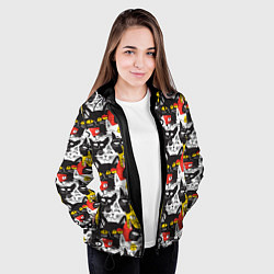 Куртка с капюшоном женская Прикольные коты, цвет: 3D-черный — фото 2
