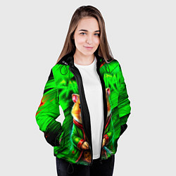 Куртка с капюшоном женская Хомячок самурай, цвет: 3D-черный — фото 2