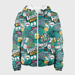 Женская куртка Ха-ха ничего себе - паттерн с рожицами