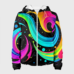 Женская куртка Яркая неоновая абстракция - нейросеть