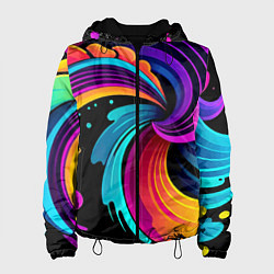 Женская куртка Яркая красочная абстракция - нейроарт