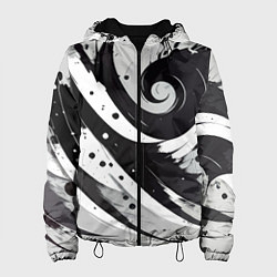 Куртка с капюшоном женская Экспрессивная абстракция - нейроарт, цвет: 3D-черный