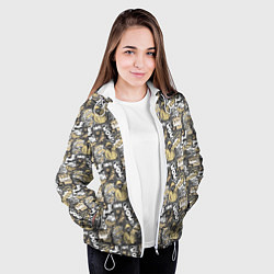 Куртка с капюшоном женская Комикс инкогнито паттерн поп-арт, цвет: 3D-белый — фото 2