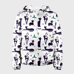 Женская куртка Узор из черных магических кошек