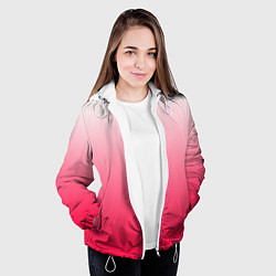 Куртка с капюшоном женская Розовый градиент, цвет: 3D-белый — фото 2