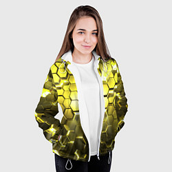 Куртка с капюшоном женская Золотые соты, цвет: 3D-белый — фото 2