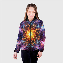 Куртка с капюшоном женская Закрученная абстракция, цвет: 3D-черный — фото 2