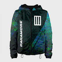 Куртка с капюшоном женская Paramore glitch blue, цвет: 3D-черный