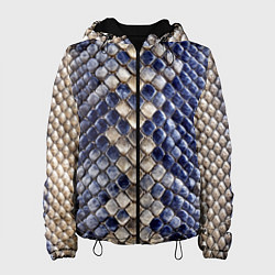 Женская куртка Синяя и серая кожа змеи