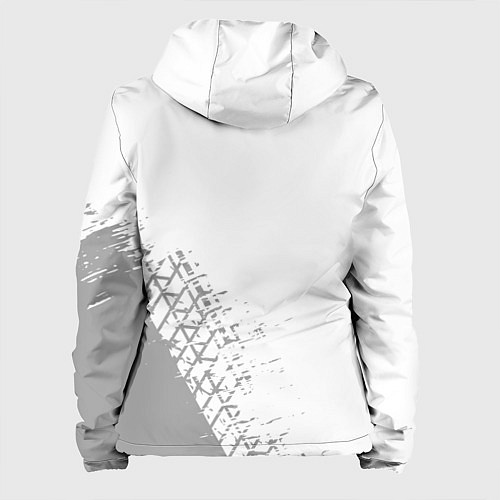 Женская куртка Genesis speed на светлом фоне со следами шин верти / 3D-Белый – фото 2