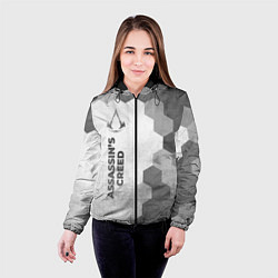 Куртка с капюшоном женская Assassins Creed - white gradient по-вертикали, цвет: 3D-черный — фото 2