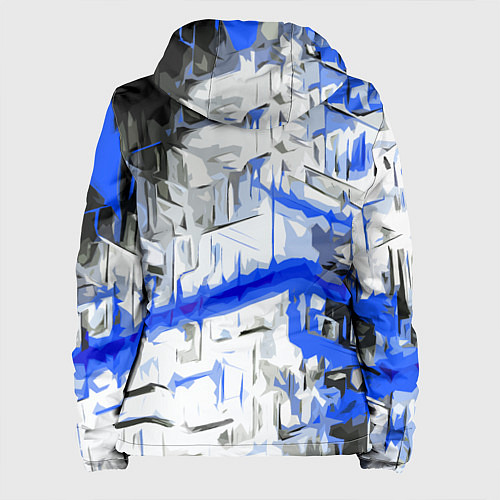 Женская куртка Сине-белая абстракция на чёрном фоне / 3D-Белый – фото 2