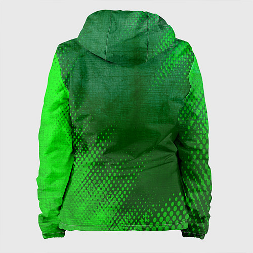 Женская куртка Volkswagen - green gradient вертикально / 3D-Черный – фото 2