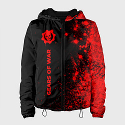 Куртка с капюшоном женская Gears of War - red gradient по-вертикали, цвет: 3D-черный
