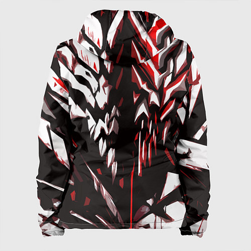 Женская куртка White and red abstraction on a black background / 3D-Белый – фото 2