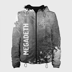 Куртка с капюшоном женская Megadeth - grey gradient вертикально, цвет: 3D-черный