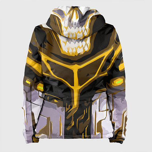 Женская куртка Yellow stripes on a black and white background / 3D-Белый – фото 2