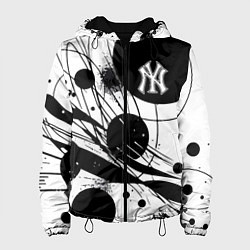Куртка с капюшоном женская New York Yankees baseball team - abstraction, цвет: 3D-черный