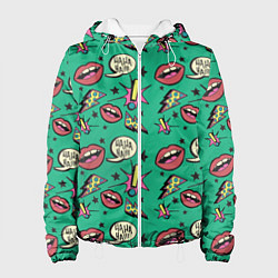 Женская куртка Губы и молния поп арт