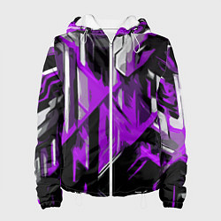 Женская куртка White and purple abstraction on a black background