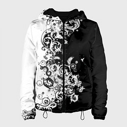 Женская куртка Чёрно белая абстракция