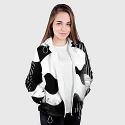 Куртка с капюшоном женская Солнечный дождь - абстракция, цвет: 3D-белый — фото 2