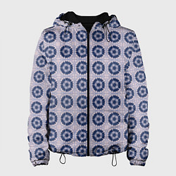 Женская куртка Узор синяя плитка