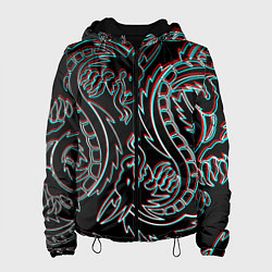 Женская куртка Драконы глитч киберпанк