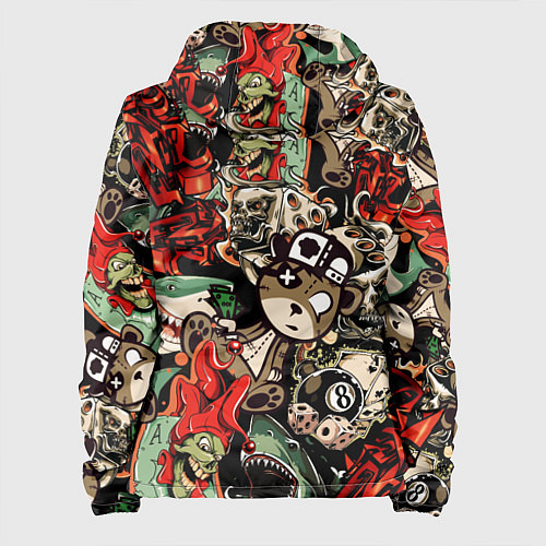 Женская куртка Граффити плюшевого медведя среди акул азарта / 3D-Черный – фото 2